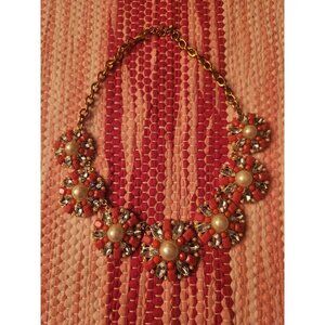 Pink Flower Statement Necklace